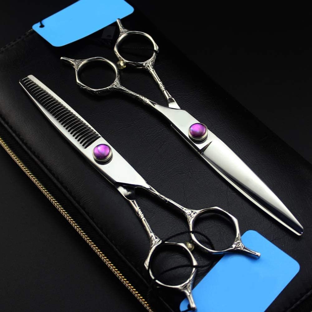 Purple Gem 6,0 Zoll Japanische Haarschere, Teflon-Schere, Billige Friseurschere, Effilierschere Für Friseure, Haarschnitt, 6-Zoll-Set