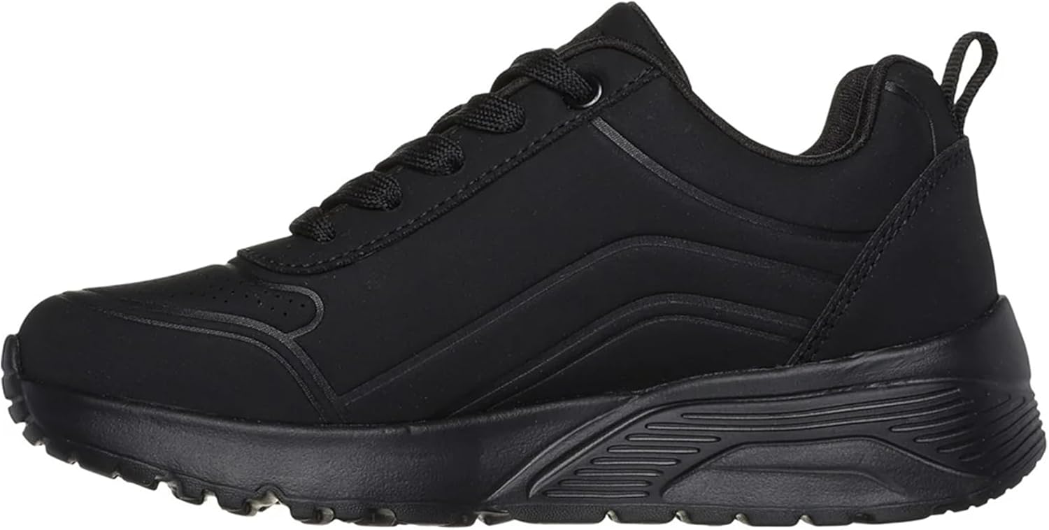 Skechers Kids Girls Uno Lite - Easy Zip Sneaker, Black/Black, 1 Little Kid - Image 4