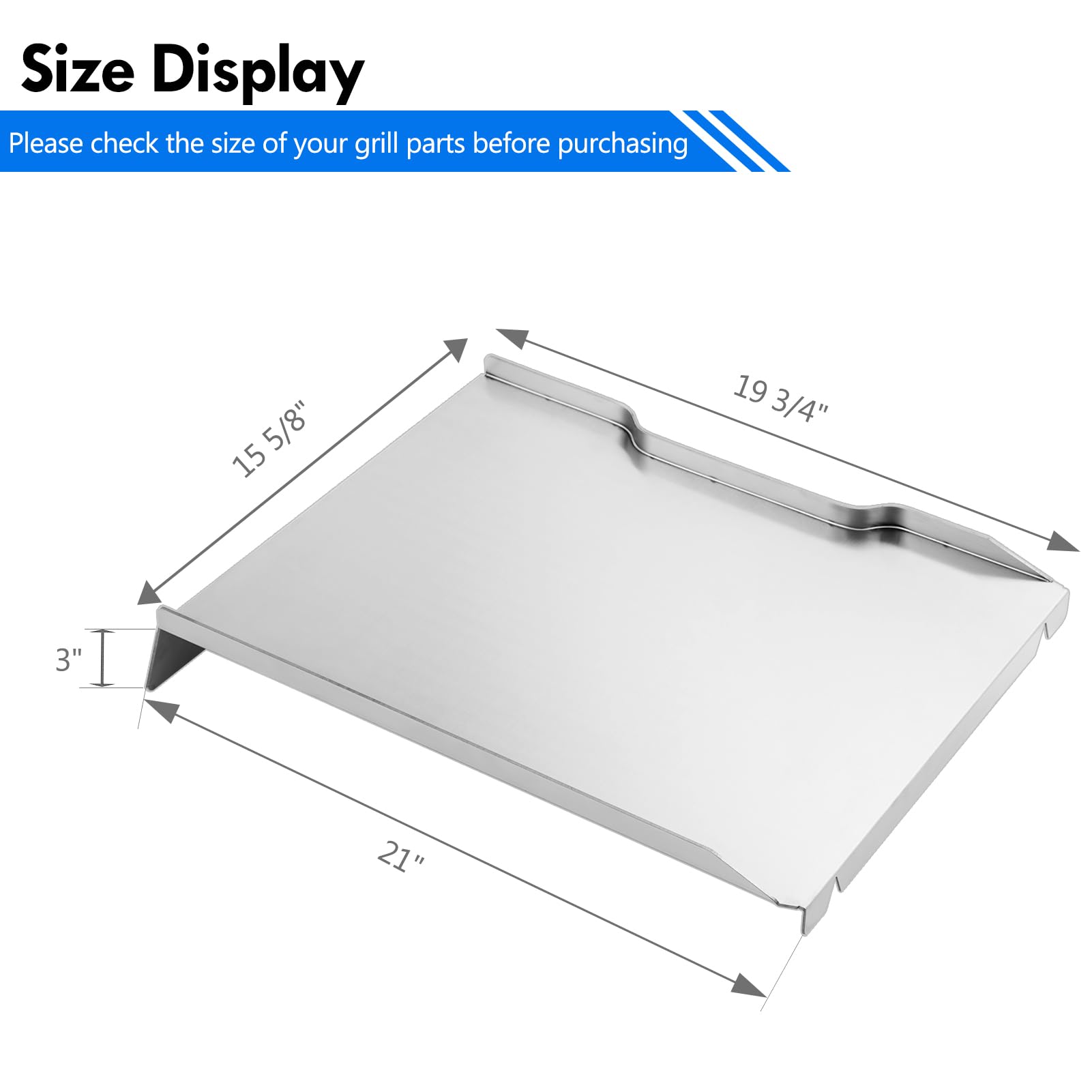 KIT0438 Plateau d'égouttement Pièces de rechange pour Traeger Ironwood 650 Drip Pan TFB65BLF TFB65BLFC Redland 650 TFB65BVH Plateau de graisse pour fumoir à granulés électrique Plaque