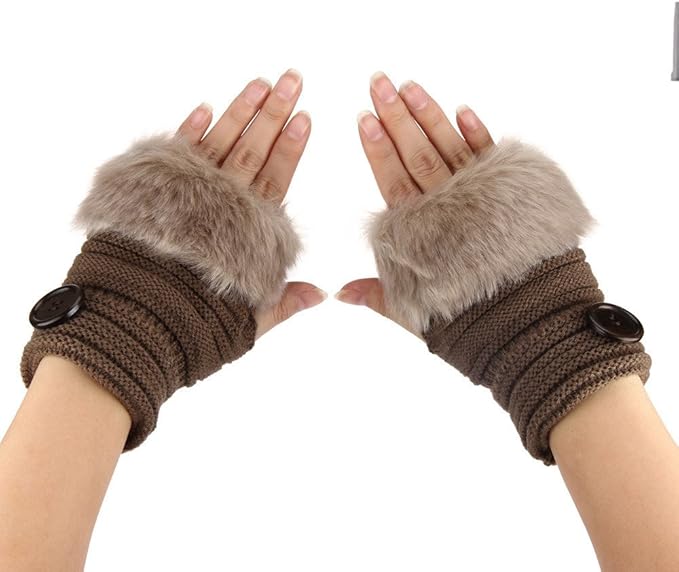 Guanti In Pelliccia Di Coniglio Scamosciato Studenti In Tinta Una Scrivono Keep Warm Lady Guanti Di Protezione Senza Da Guanti Mezze Da Da Donna / Guanti E Muffole - Foto 9