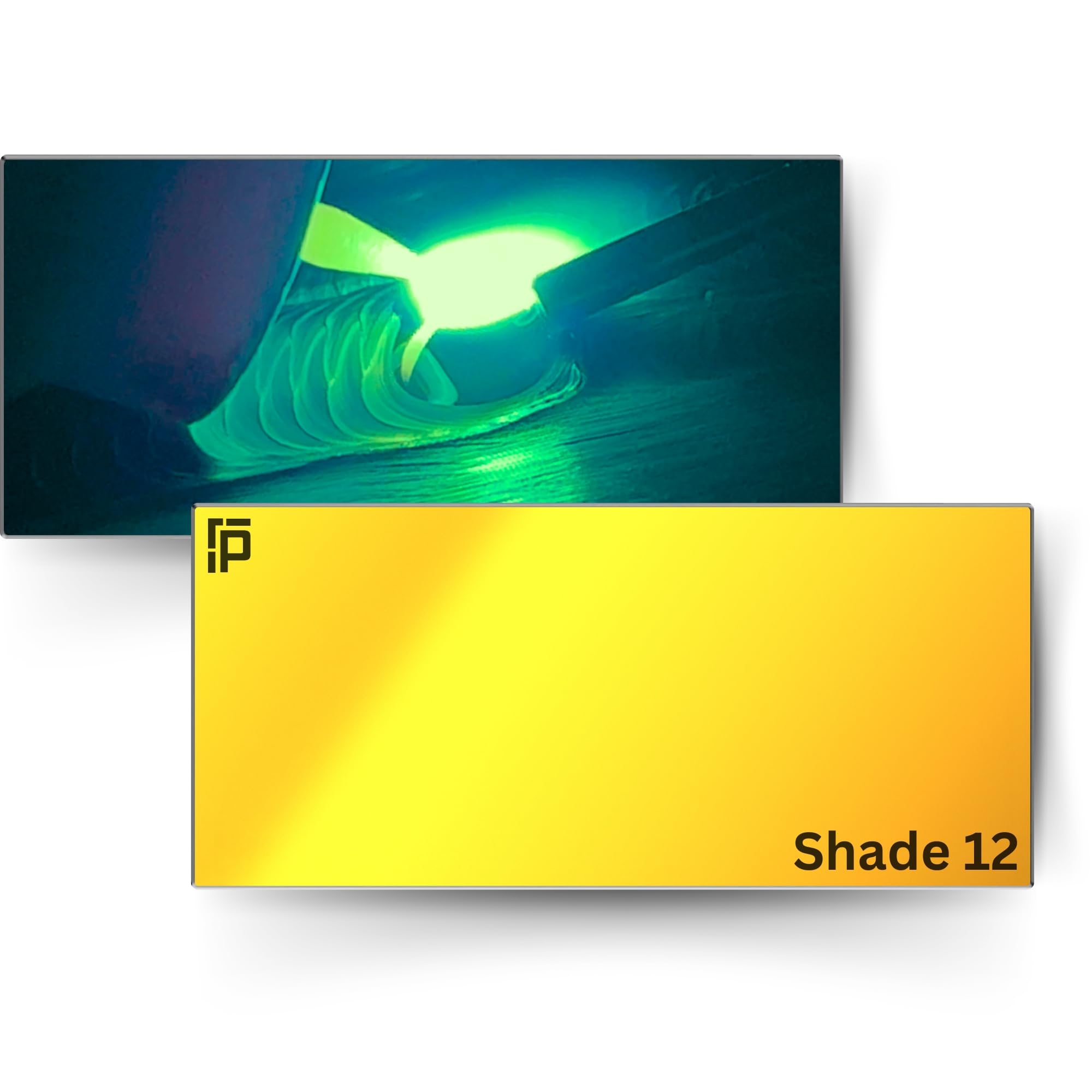The King | Shade 12 Gold Welding Lens 2x4 1/4 | Aqua Colored Glass Welding Lens | Shade 12 Welding Lens 2x4 1/4, Perfect Size For a Sugar Scoop