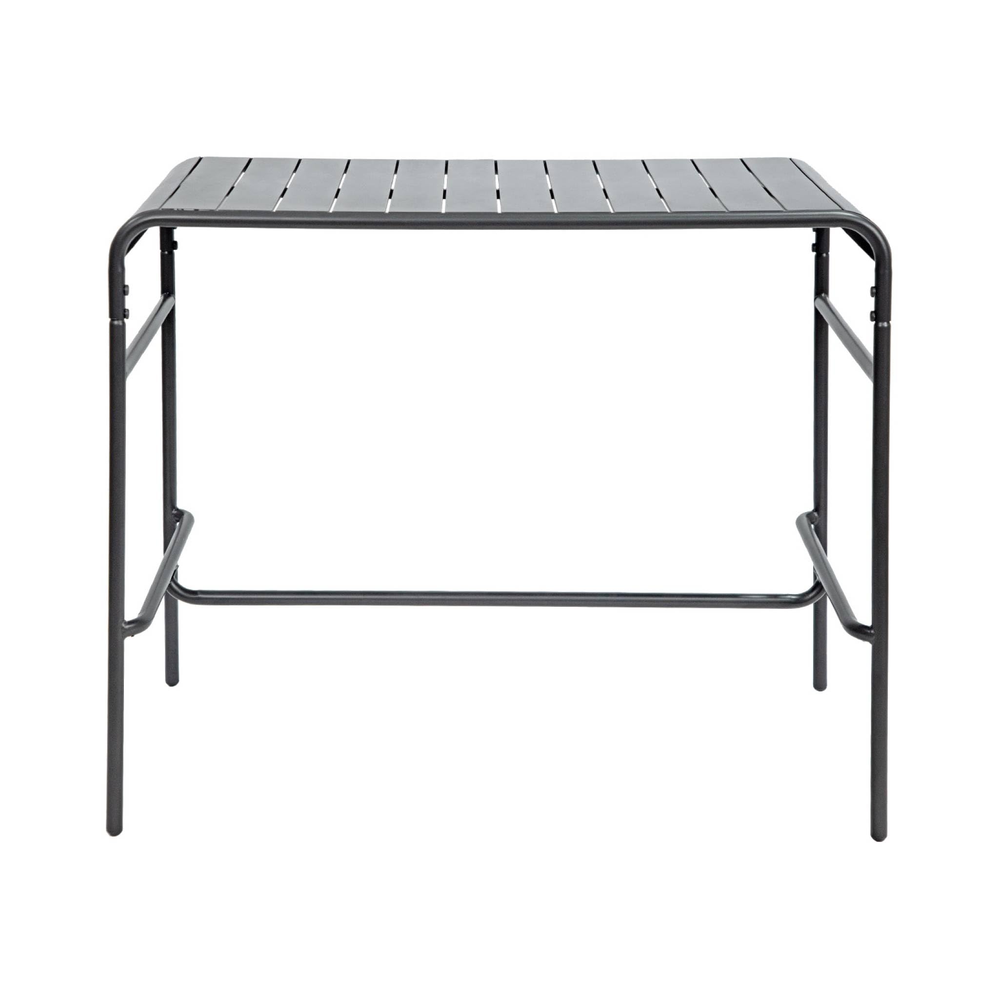 sweeek - Outdoor-Bartisch, 4 Hochstühle aus Stahl, 120 x 70 cm x 95 cm - Amelia