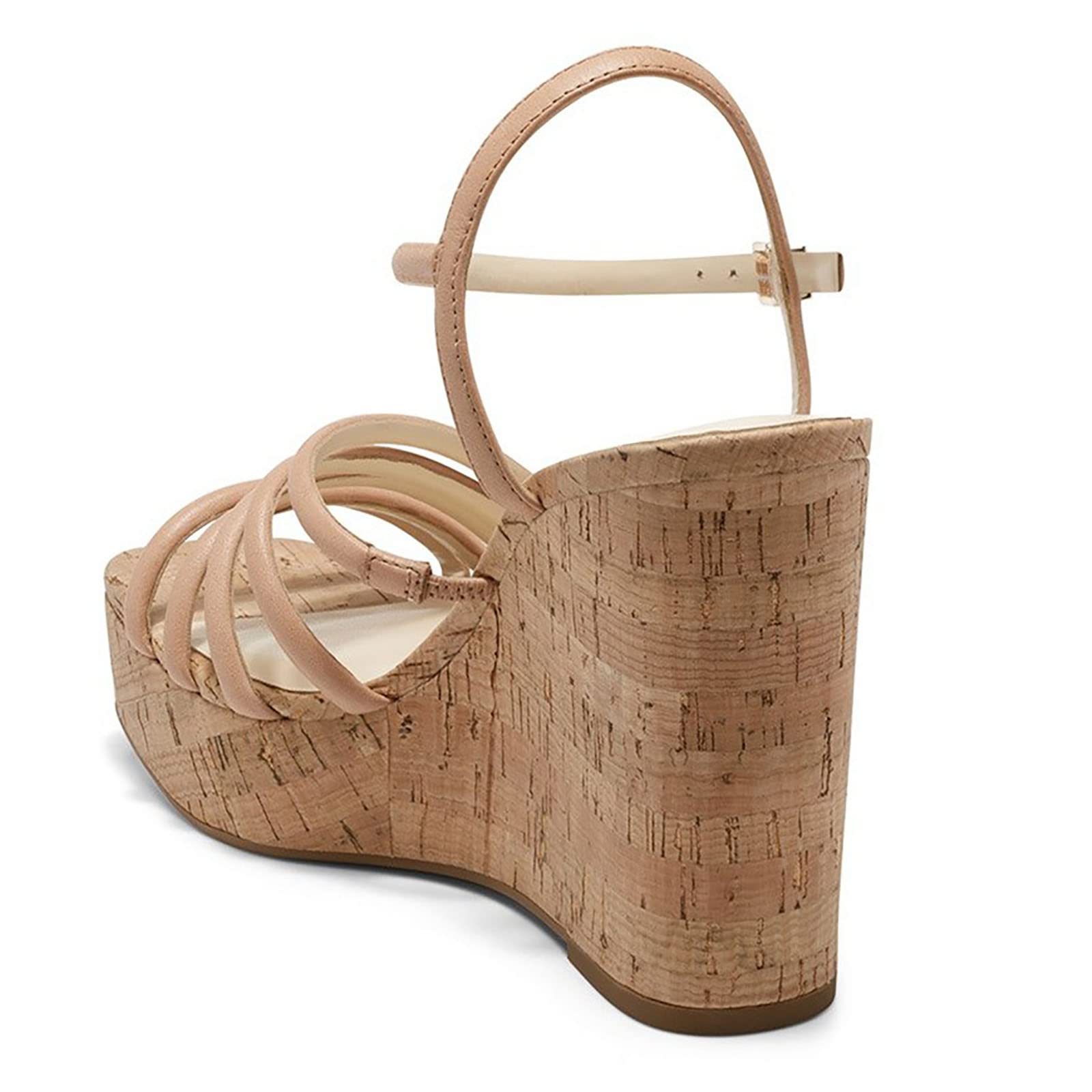 Alpargata Sandalias de cuña para mujer, zapatos ajustables con tiras al tobillo, plataforma abierta, sandalias casuales de tacón alto inclinado