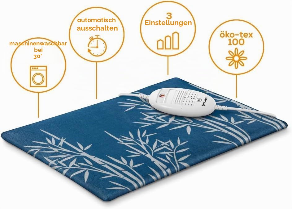 Beurer HK 35 Heizkissen mit Schnellheizung, 3 Temperaturstufen, Abschaltautomatik und kuscheligem Bezug – Ansicht 4