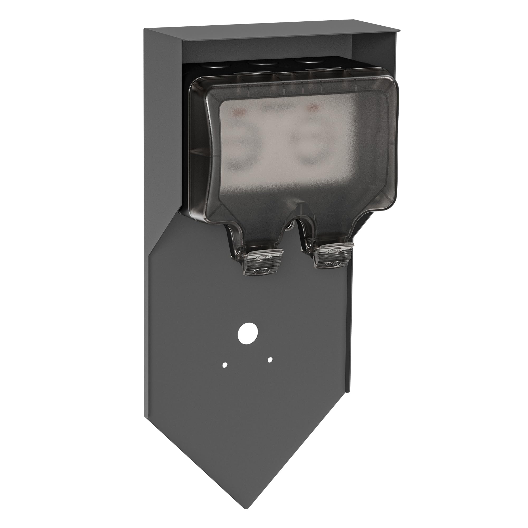 ledscom.de Garten Colonne de Prises POXO pour l'extérieur, IP65, 2X, Acier Inoxydable, Anthracite/Noir, rectangulaire, 40 cm