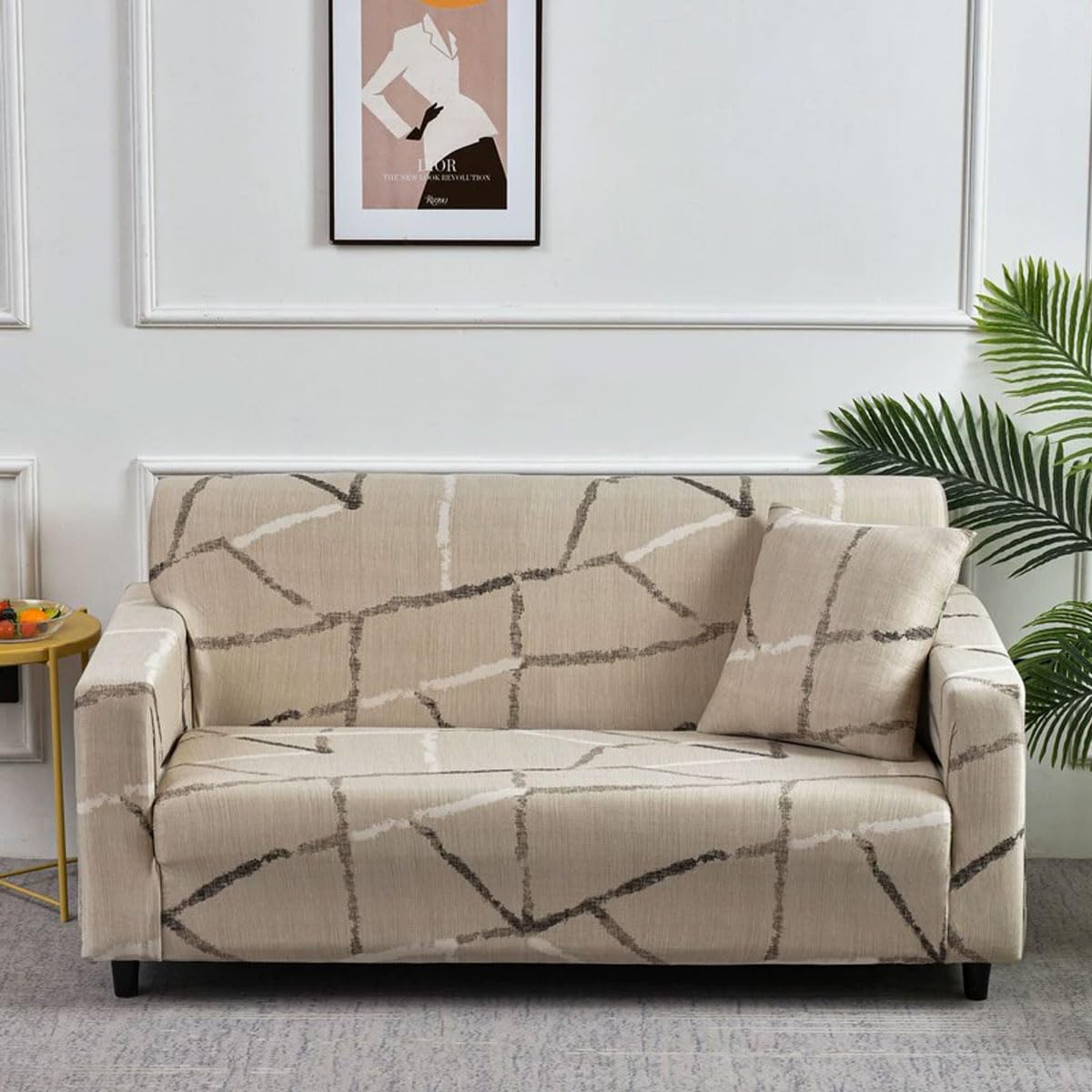 Sswh Q Sofa Cover 1/2/3/4 Seater Super Soft Covers High Stretch Sofa Slipcover Printed Pattern Sofa Covers Universal Sofa Slipcover All-Inclusive Sofa Slipcover For D(Size:4 Seater(235-300Cm),Color:q)