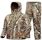 ADAFAZ Hunting Jackets & Pants Water Resistant Hunting Suit Camouflage Hoodie Windproof Real-Tree...