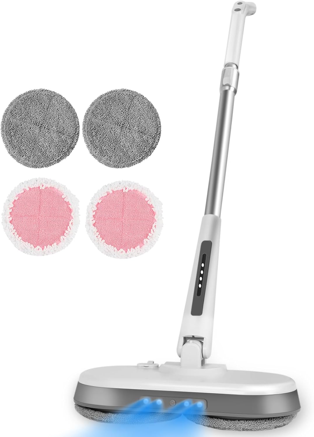 Cordless Electric Mop, Electric Spin Mop with LED Headlight and Water Spray,60 Mins Spin Power Scrubber Mops for Floor Cleaning,2000mAh Battery,350ml Water Tank,Light Weight,Standing Storage