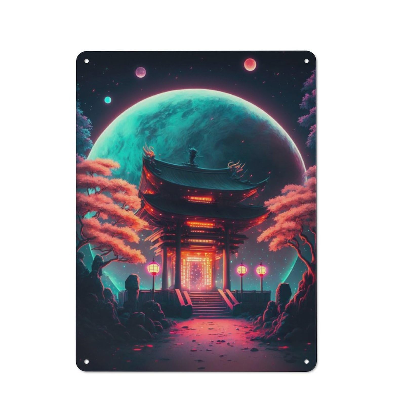 Junmoney Intergalactic Gateway Metal Plaque 40X30cm With For Garage Wall, Rustic Decor, For Vintage Wall Decor Fans, For Themed Room Decoration