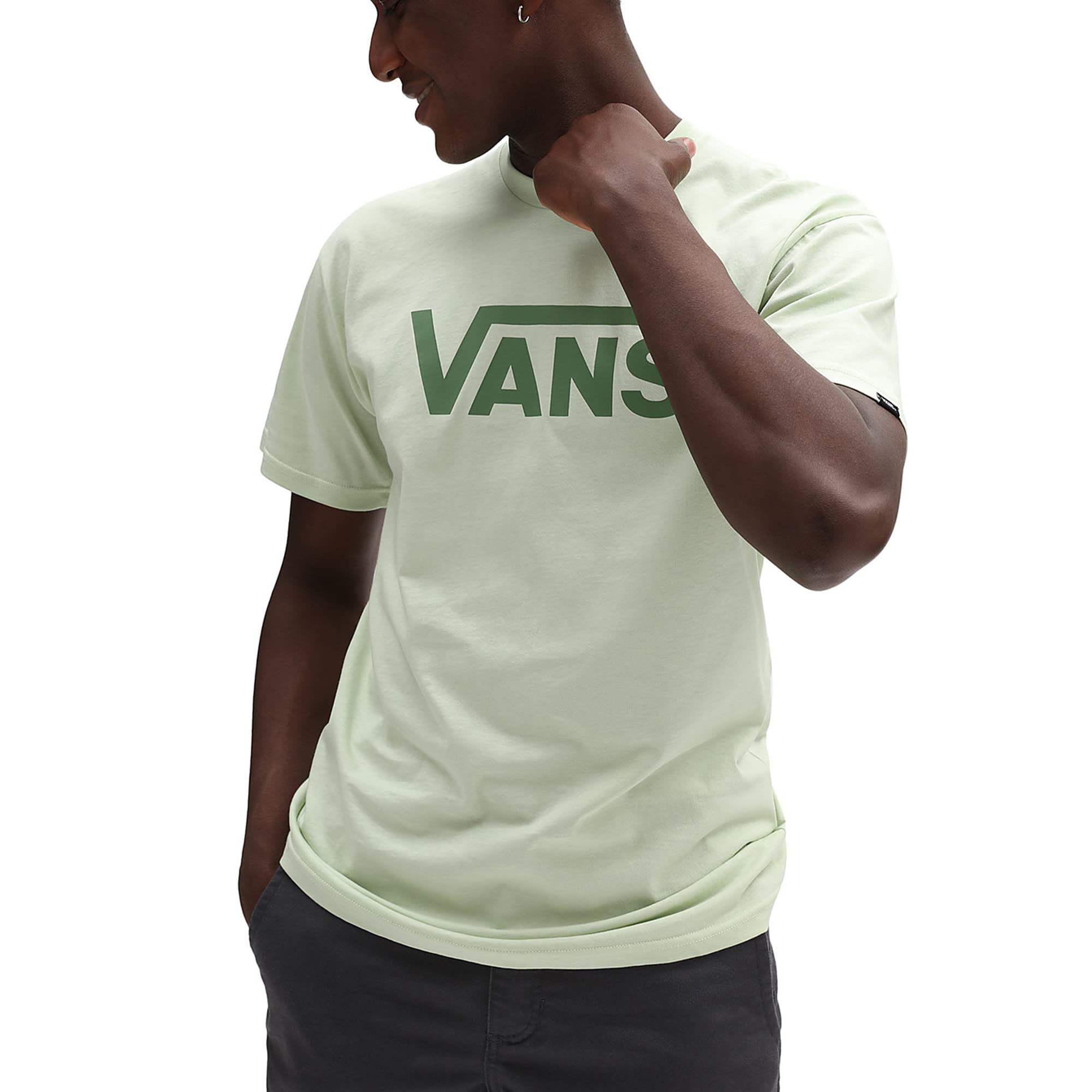 Vans Men's Celadon Green Classic Logo S/S T-Shirt - Celadon (Large)