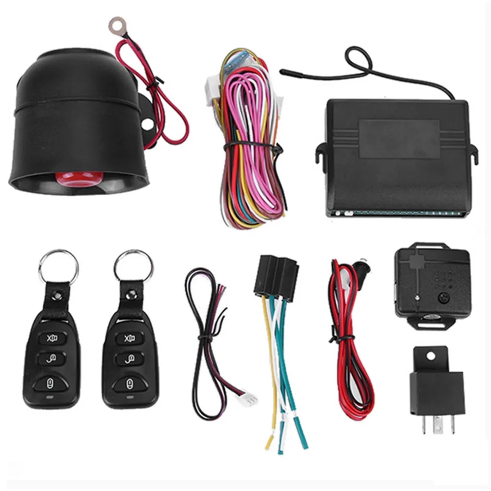 Sistema Alarma Antirrobo Coche Sistema de Seguridad sin Llave protección Alarma antirrobo for vehículos con 2 mandos a Distancia