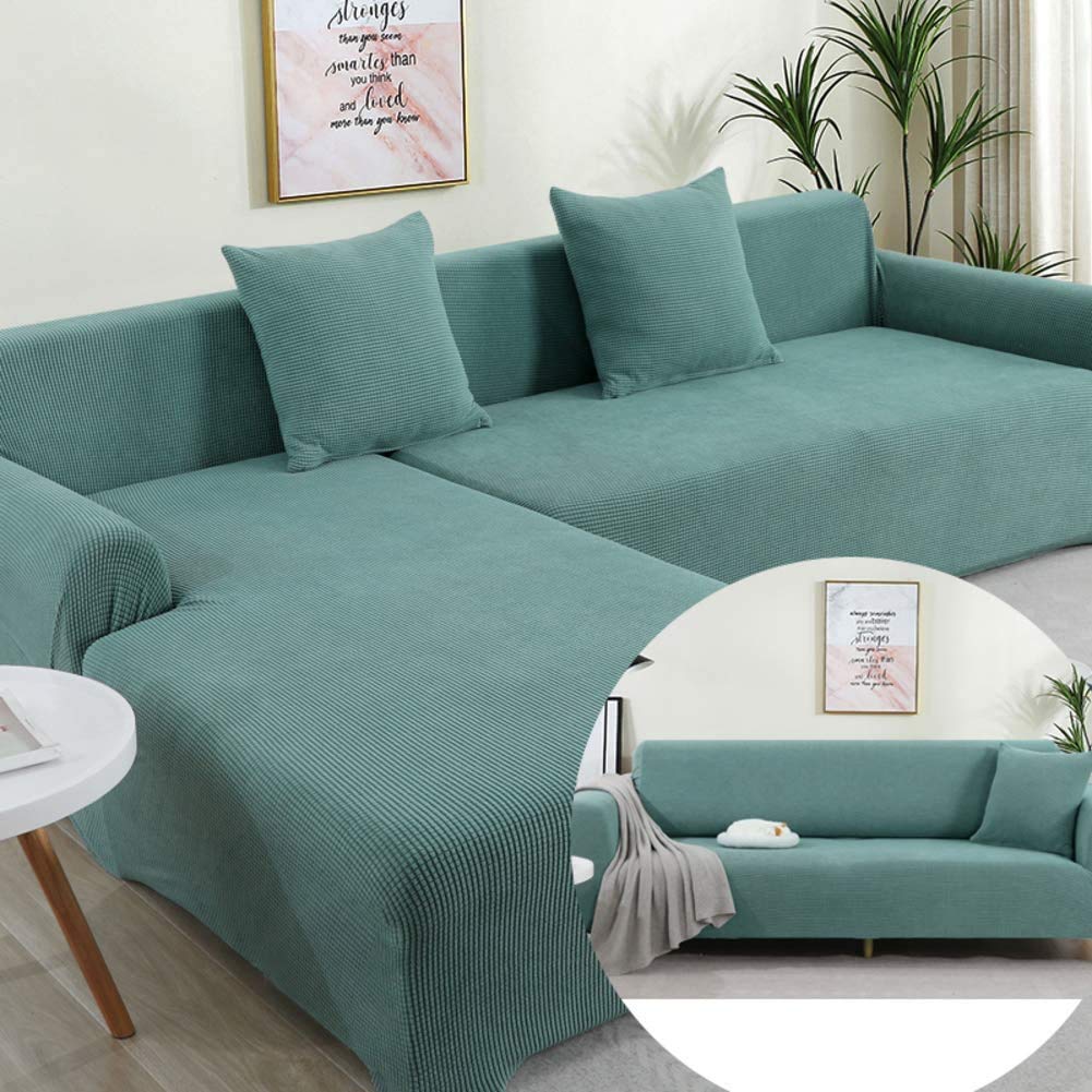 DD Sofa Slipcover, L Shape Sofa Cover,sectional Sofa Slipcover,Stretch Sofa Slipcover for L-Shaped Couch,Anti-Slip Sofa Cover for Kids Dogs Pets, Furniture Protector, L-Shape 3+4 Seats,Green
