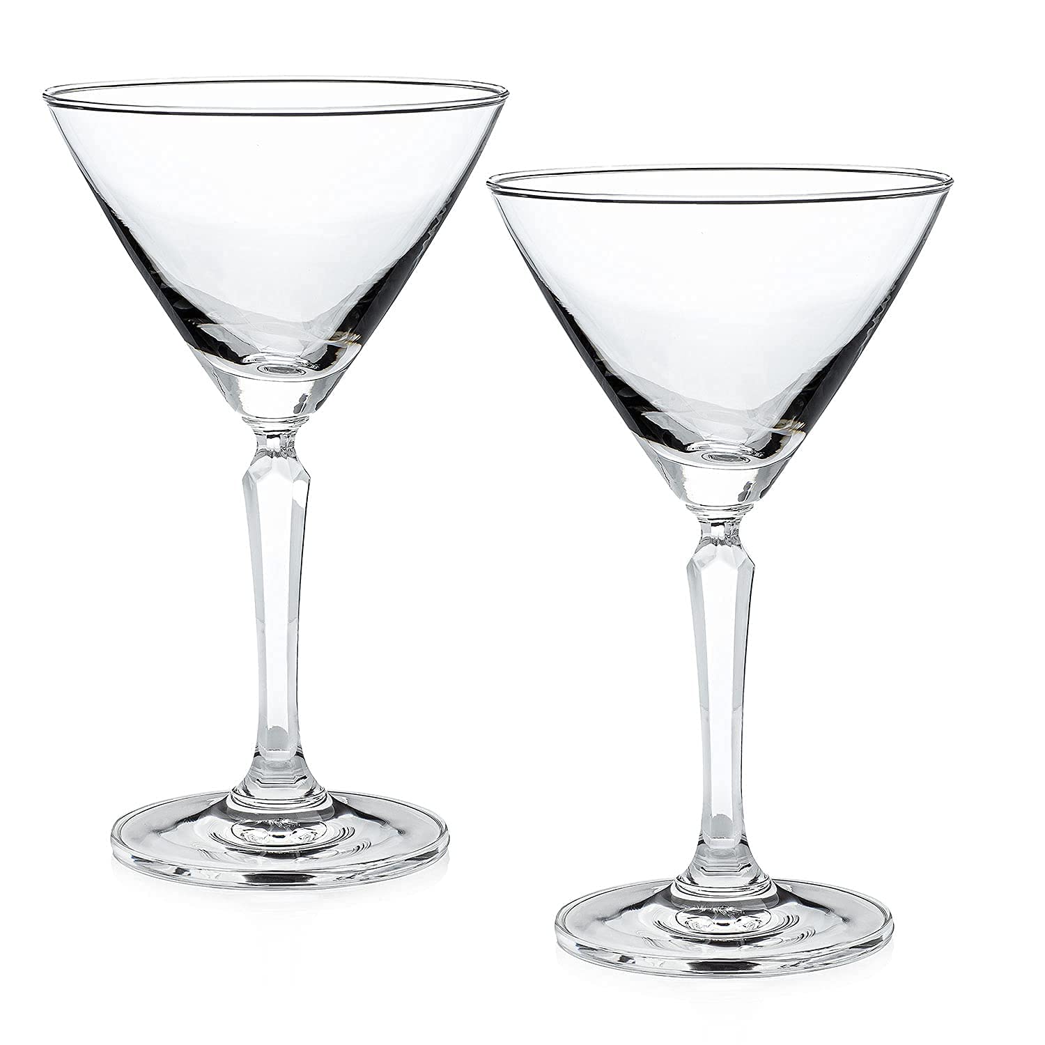 HISTORY COMPANY 1950 Miami Beach Martini Glass, 2-Piece Set from the Five O'Clock Club (Gift Box Collection)