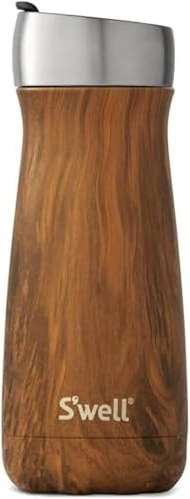 Stainless Steel Traveler with Commuter Lid, 16oz, Teakwood, Triple Layered Vacuum Insulated Containers Keeps Drinks Cold for 24 Hours and Hot for 6, BPA Free, Easy Carrying On the Go