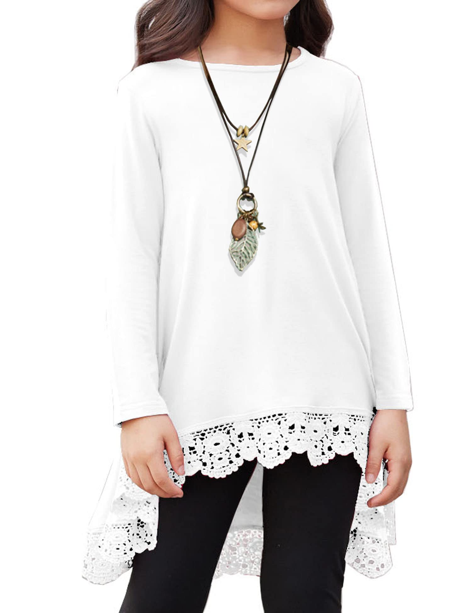 Arshiner Camisa Manga Larga Túnica Casual Básica Suelta Suave Swing Niños Suéter Blusa Larga Camiseta para niñas