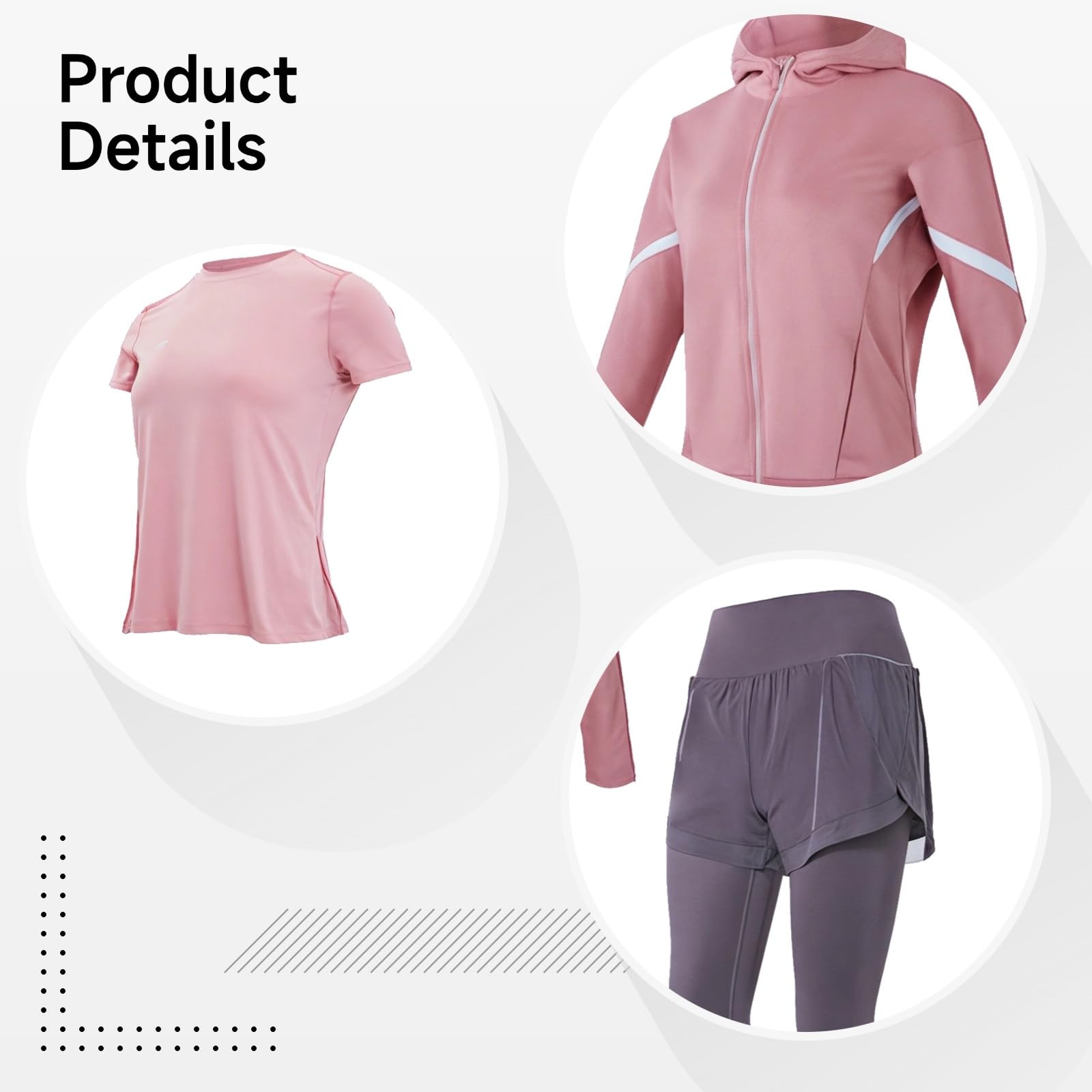 Conjunto de pilates para mujer, ropa de yoga de 4 piezas con chaqueta, sujetador, pantalones cortos y pantalones, XL, transpirable, tela antibolitas, apto para 5 pies a 5 pies 11 pulgadas, 110 a 330