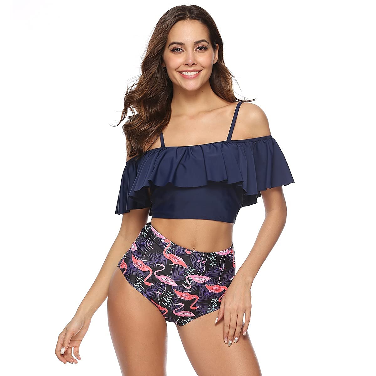 Zweiteiliger Damen-Badeanzug, zweiteilig, Bikini-Set mit Halter, Badeanzug, Strand-Badebekleidung (Farbe: C, Größe: XXL)