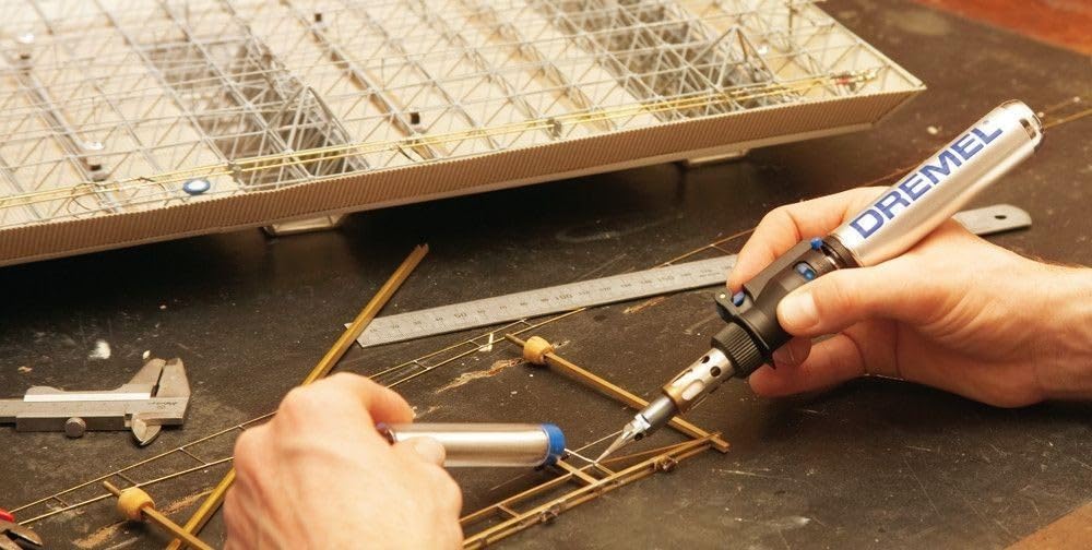 Dremel VersaTip 2000-6 - Saldatore a gas, 1200 °C, 90 minuti, con accensione piezoelettrica, 1 set