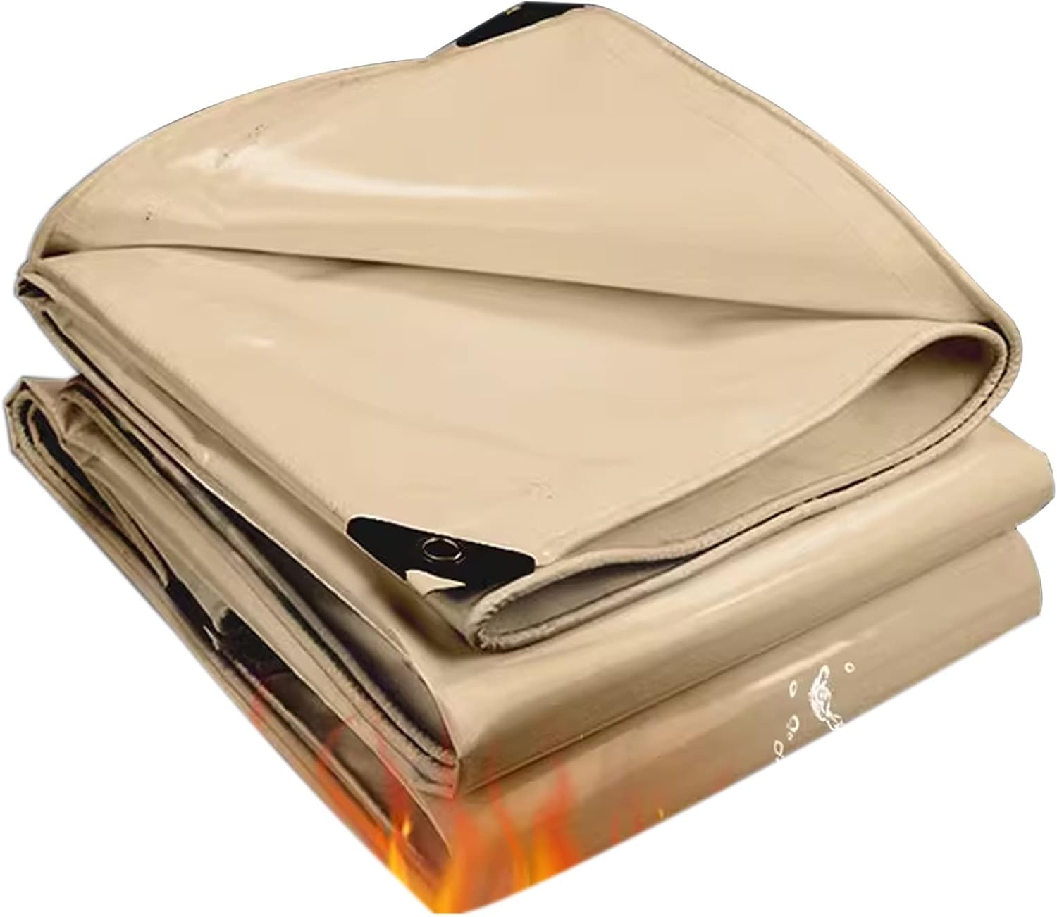 Tarp Cover with Grommets Heavy Duty Waterproof Tarpaulin Sheet for Furniture Camping Garden Ground Sheet Foldable Camping Tarp Tent 0.40mm Thick (Size:1x1m)