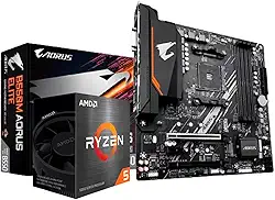 Kit Upgrade AMD Ryzen 5 5600GT Placa Mãe Gigabyte B550M Aorus Elite