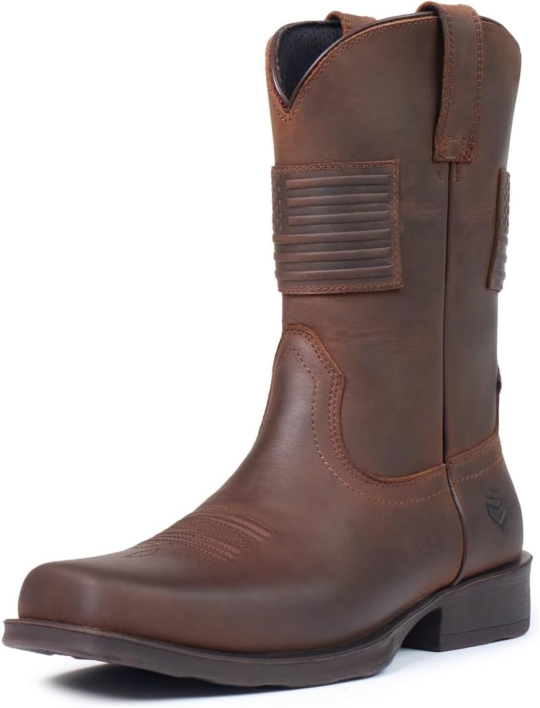 SUREWAY Men's 10 inch Western Cowboy Work Boots for Men Square Toe,Premium Full Grain Leather,GoodyearWelted,Superior Oil/Slip/Water Resistant