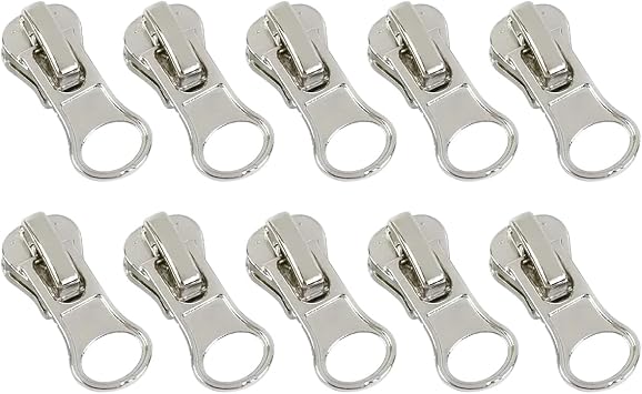 Gumney 10Pcs 5# Zipper Slider for Resin Zip, Auto Lock Zippers, Puller Clothing Zips Repair Kit Sewing Accessories
