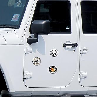 3 Pcs Duck Badge Rated Car Emblem 4 x 4 Metal Automotive 3D Metal Car Badges Emblems Round Decals Stickers with Vehicles Trucks SUV RV Decoration