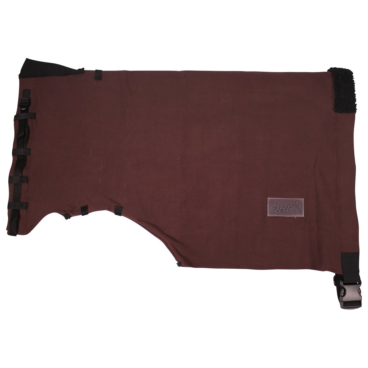 QHP Sección del Cuello Sweet Itch, Protectores para Caballos in Size: XL. - Marrón - XL