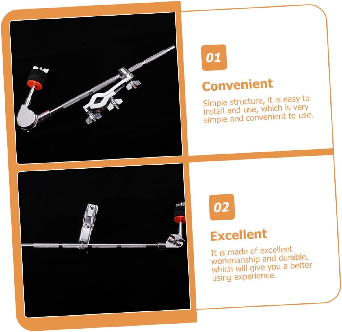 Toyvian Adjustable Drum Boom Arm Clamp Rack Stand Cymbal Stand Boom Drum Kit Accessories for Professional Musicians