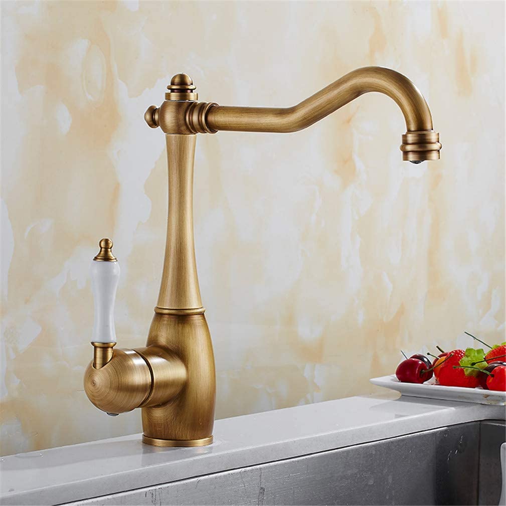 Mitigeur eau chaude froide pour évier de cuisine au style rétro authentique