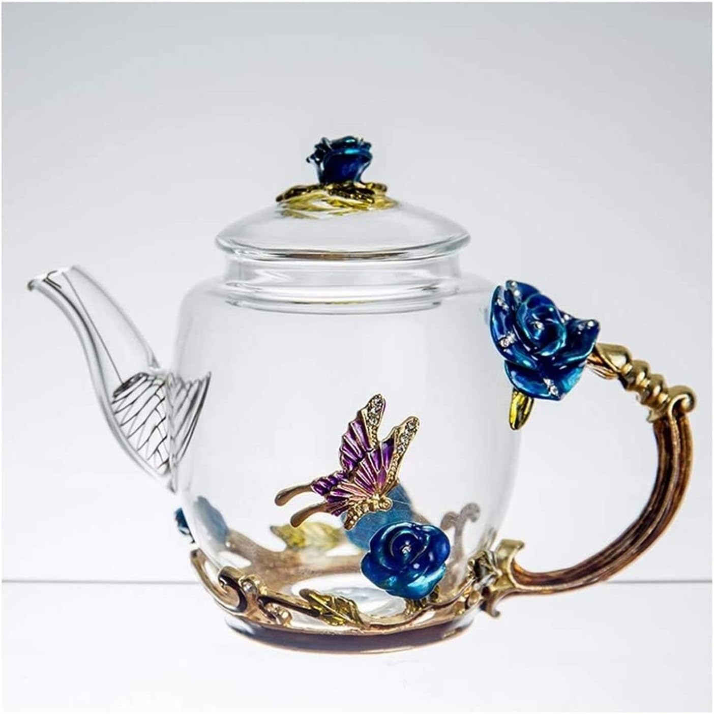 Teapot Glass Teapot Tea Kettle Beautiful Crystal Tea Set Glass Teapot for Hot and Cold Drinks Home Drinkware Office