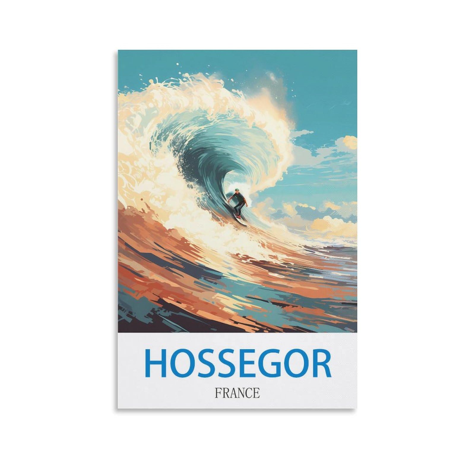 Ndoud Hossegor France Vintage Travel Posters Surf 20x30inch(50x75cm) Wall Art Picture Print Canvas Painting for Living Room Home Decor