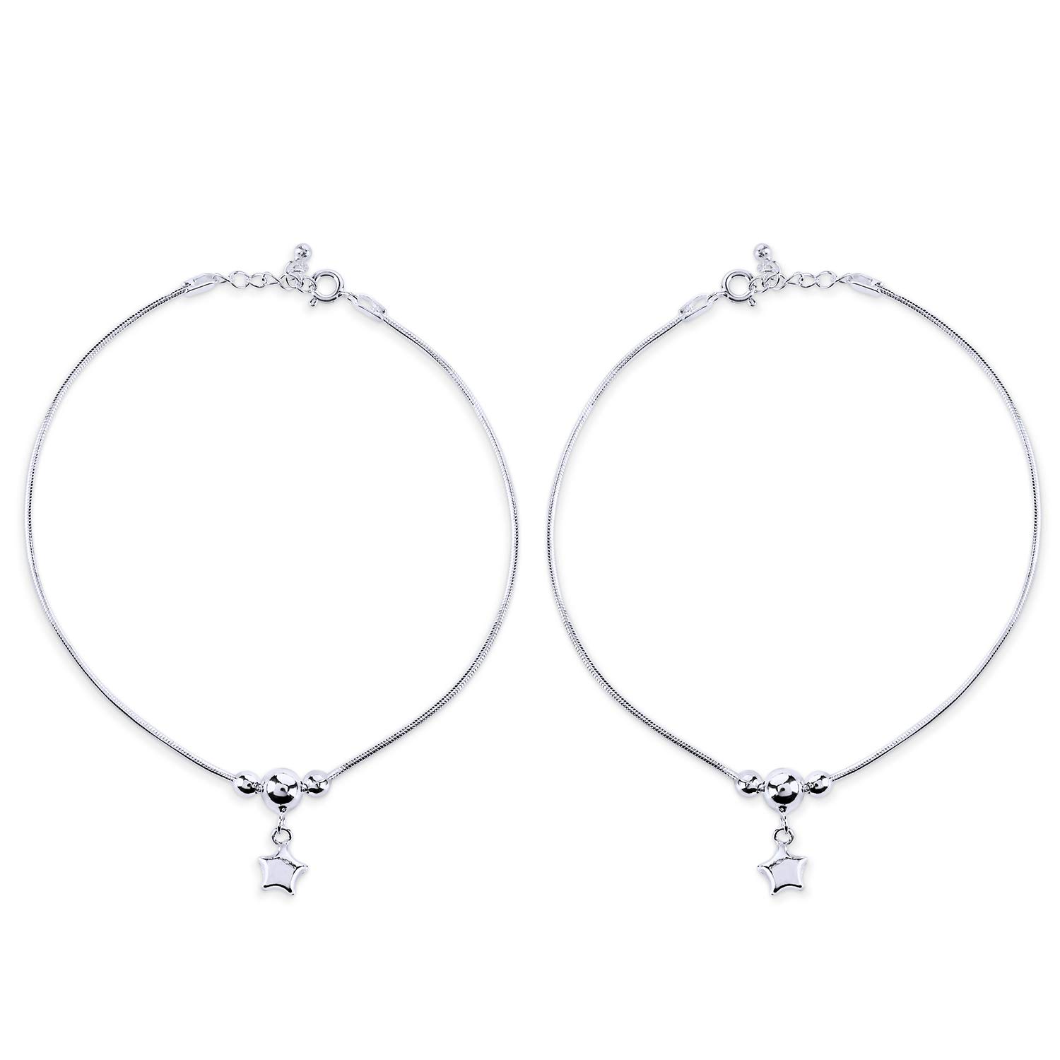 Nemichand Jewels 925 Pure Silver Payal Anklet for Women (B07VRSBLVP) Amazon Price History, Amazon Price Tracker