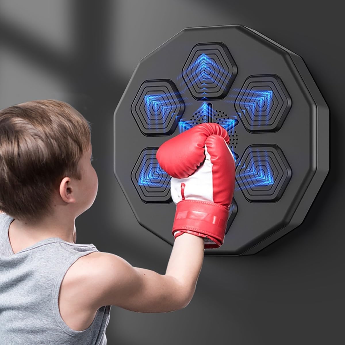Macchina per boxe musicale domestica, Macchina per boxe musicale intelligente con Bluetooth, Attrezzatura da allenamento portatile per boxe musicale montata a parete, per casa, ufficio, palestra