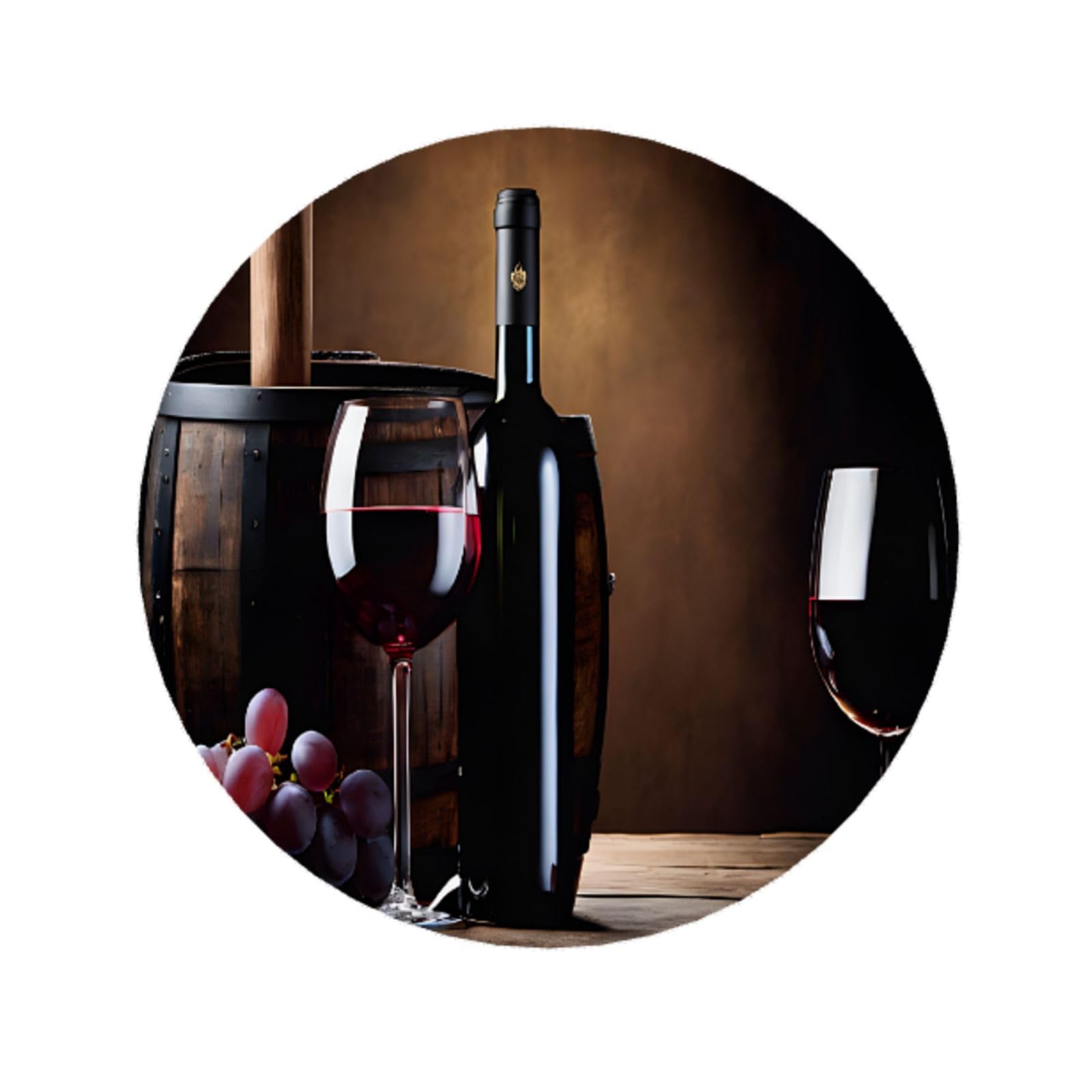 Round Acrylic Fridge Magnets, Vivid Full-Print Decorative Refrigerator Magnets for Home & Office, Magnetic refrigerator magnet for Metal Surfaces, Whiteboard Accessories, Red Wine Bottle Glass print