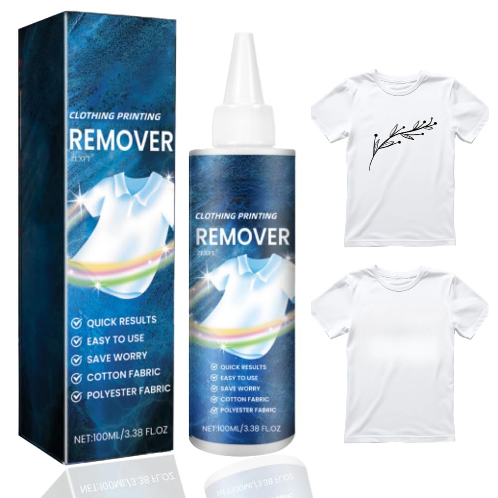 Liquido Rimozione Inchiostro DTF,Rimozione Vinile a Trasferimento Termico per Tessuti,Liquido Rimozione Inchiostro,Rimozione Rapida Dell'adesivo,pour Enlever Impressions Textiles,100ml