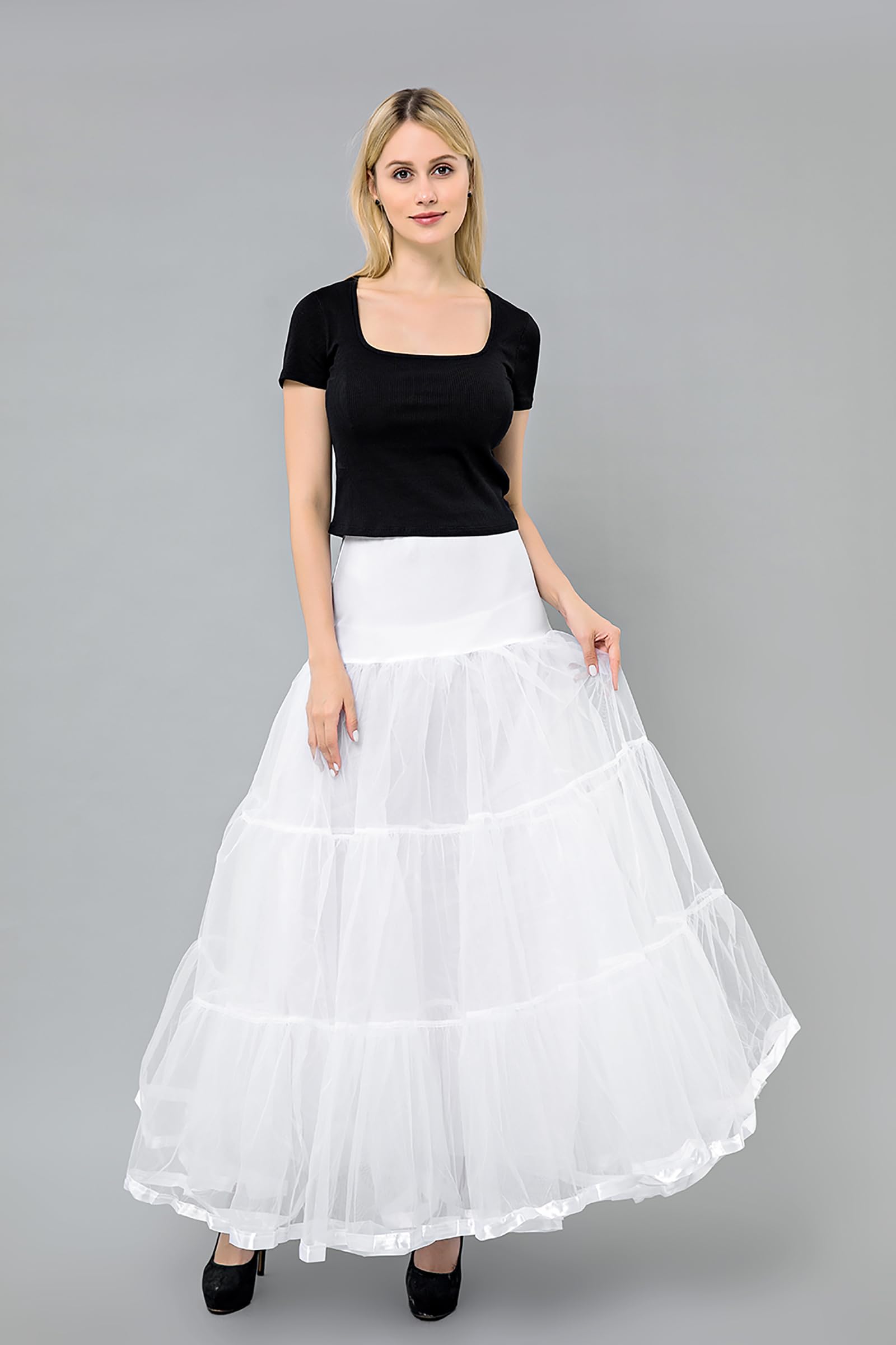 Verve Jelly Enaguas largas hasta el tobillo para mujer, enaguas largas para boda, falda de crinolina para vestido de novia de noche de graduación