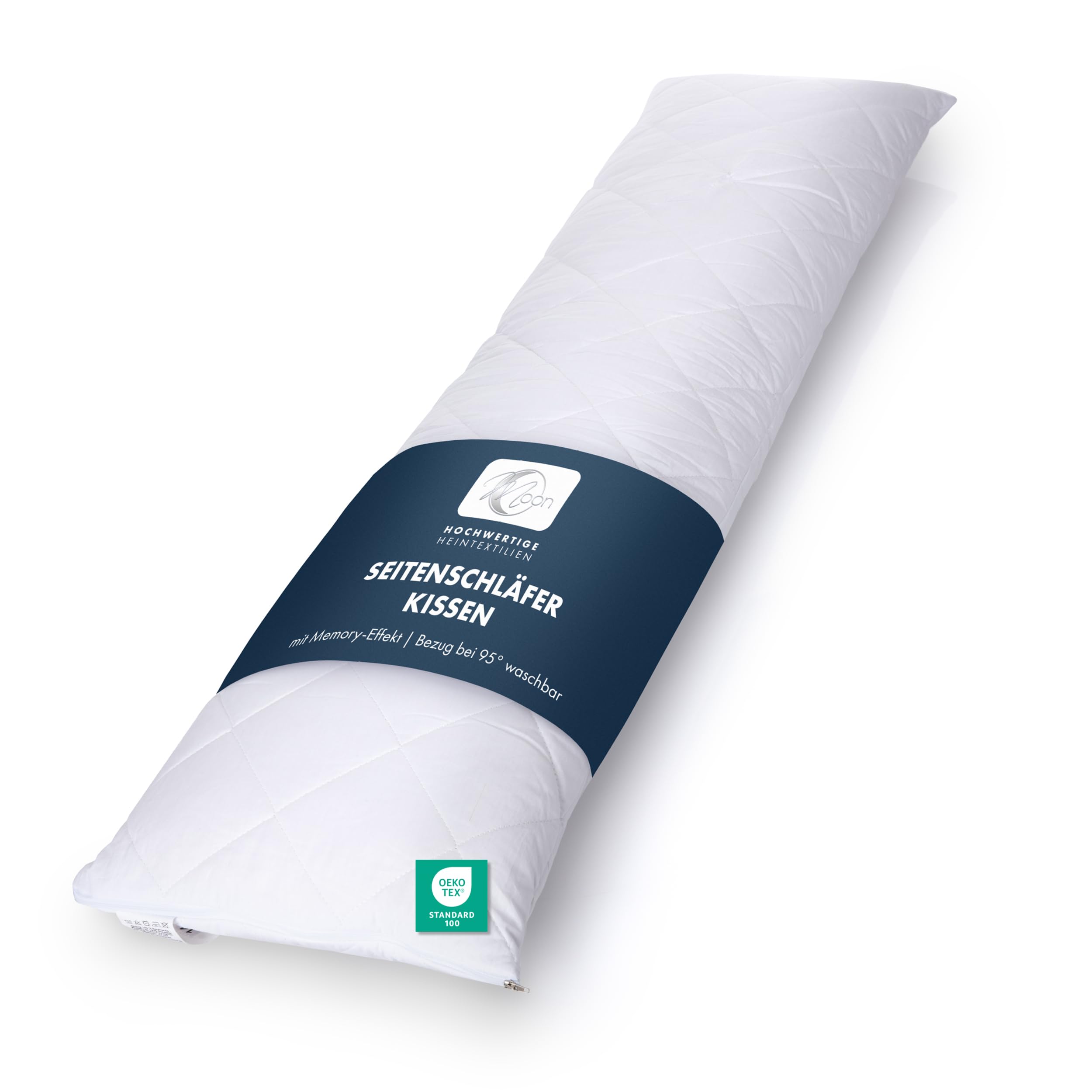 Moon Seitenschläferkissen mit Viscoschaum Flocken extra fest 2400g Memory-Effekt 95° waschbar 40x200 cm