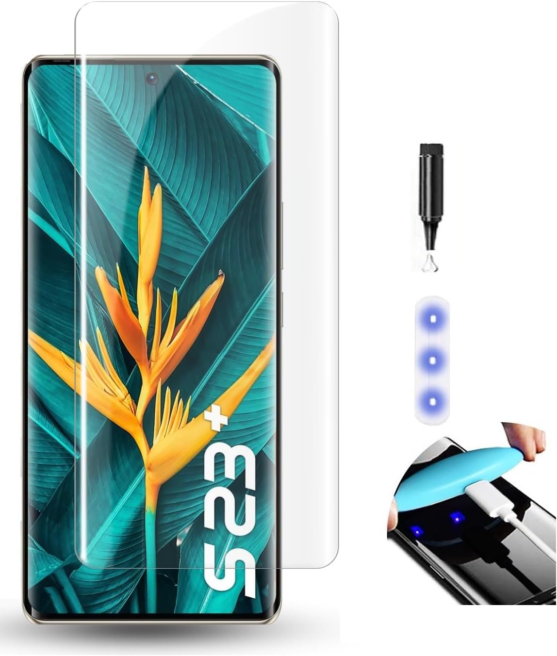 NISHTECH Advanced HD+ Curved UV Tempered Glass Screen Protector Designed for iTel S23 Plus 5G || Full Screen Coverage with Easy Installation Kit (Anti-Scratch)