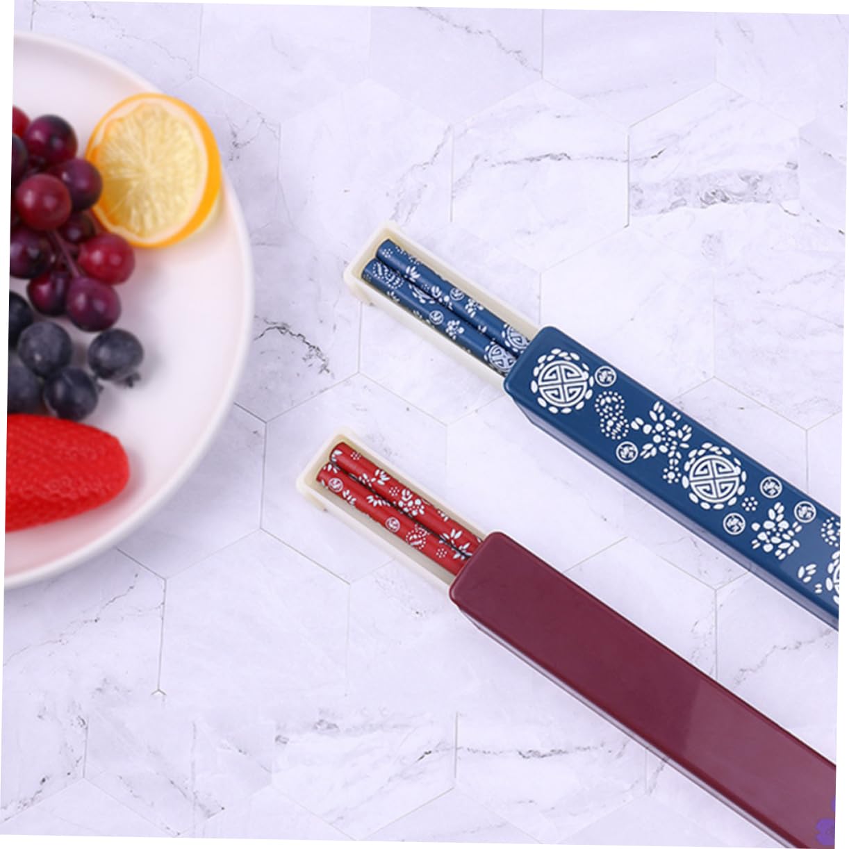Baguettes avec Boîtes de Rangement 2 Sets Bois Abs, Légères