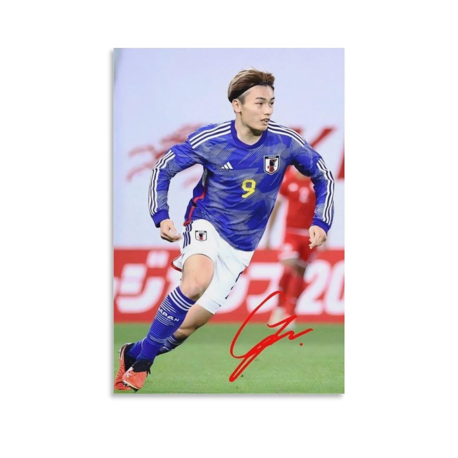 上田綺世直筆サイン入りフッフットボール選手のアートポスターアートポスター (8) キャンバス プリント 部屋飾り ベッドルーム ポスター12x18inch(30x45cm)