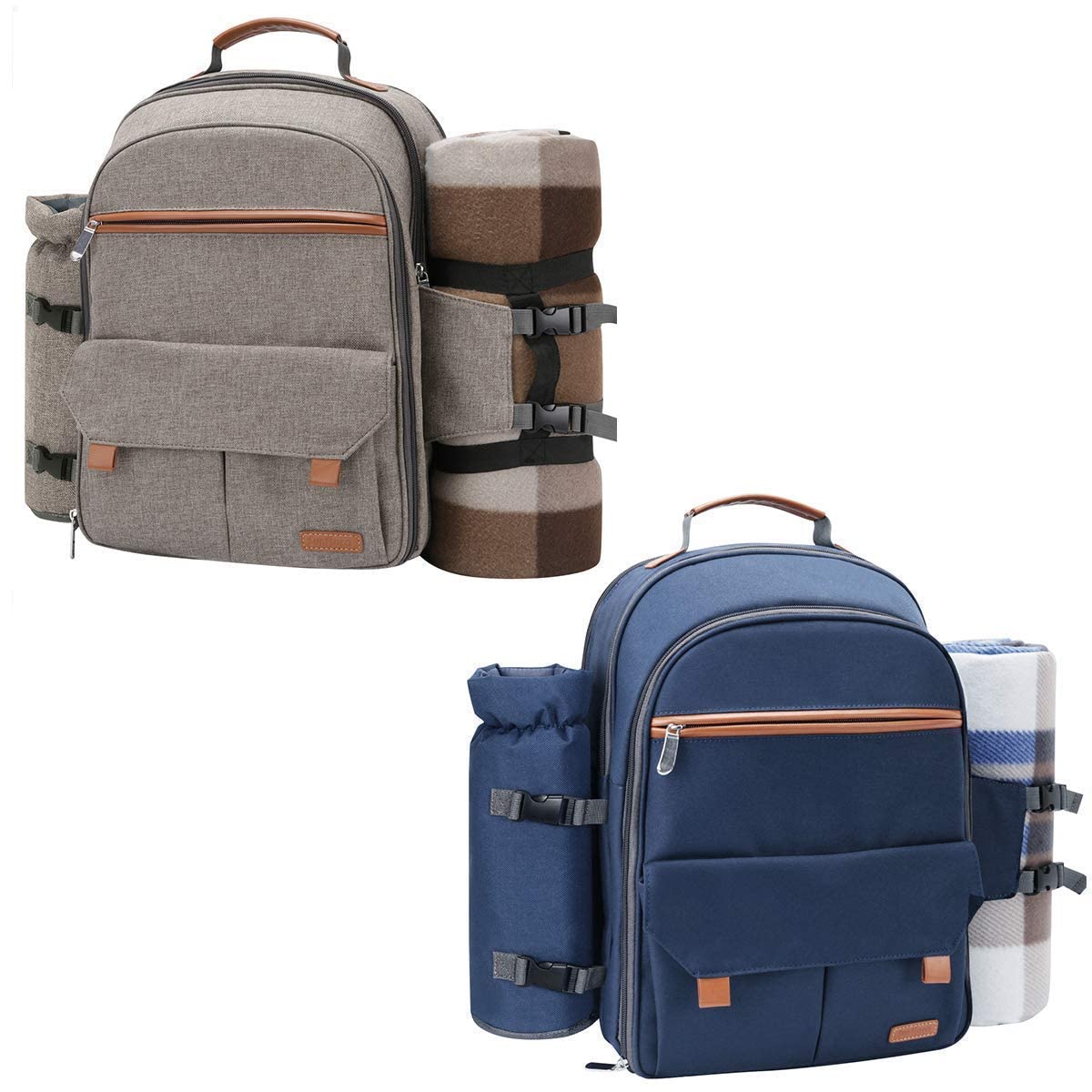 Mochila Picnic Sunflora Para 4 Personas - Con Manta, Compartimento Isotérmico, Vajilla Y Portabotellas, Ideal Para Excursiones