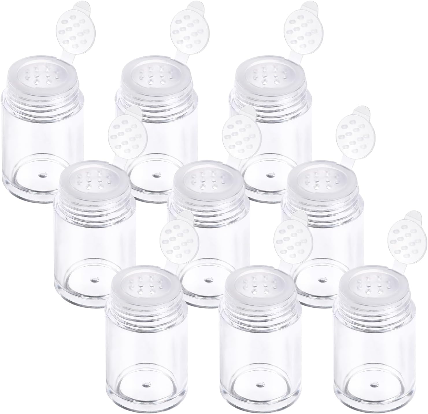 10 Pcs Plastic Loose Powder Jar