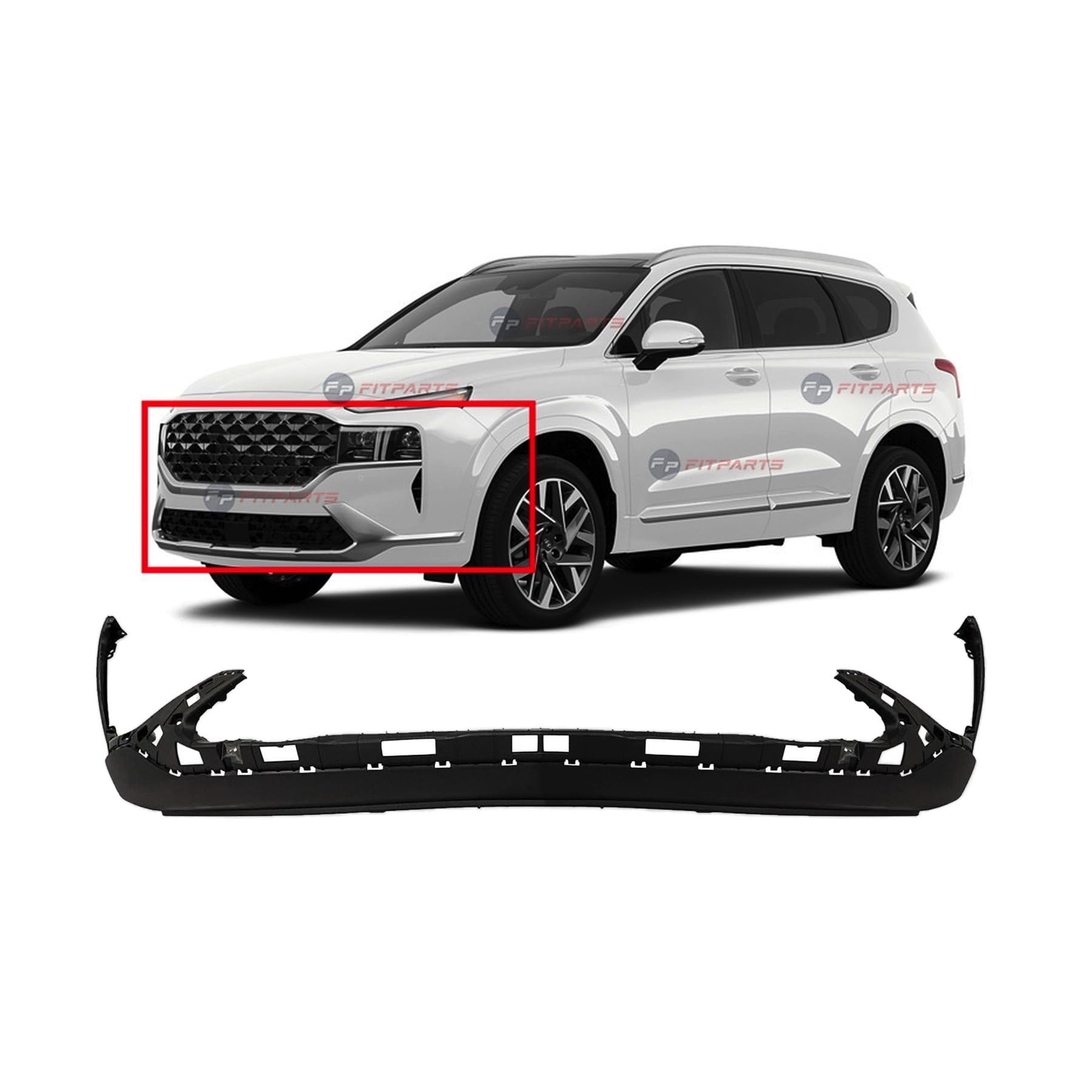 FitParts Compatible with Hyundai Santa Fe 2021–2023 Front Bumper Cover