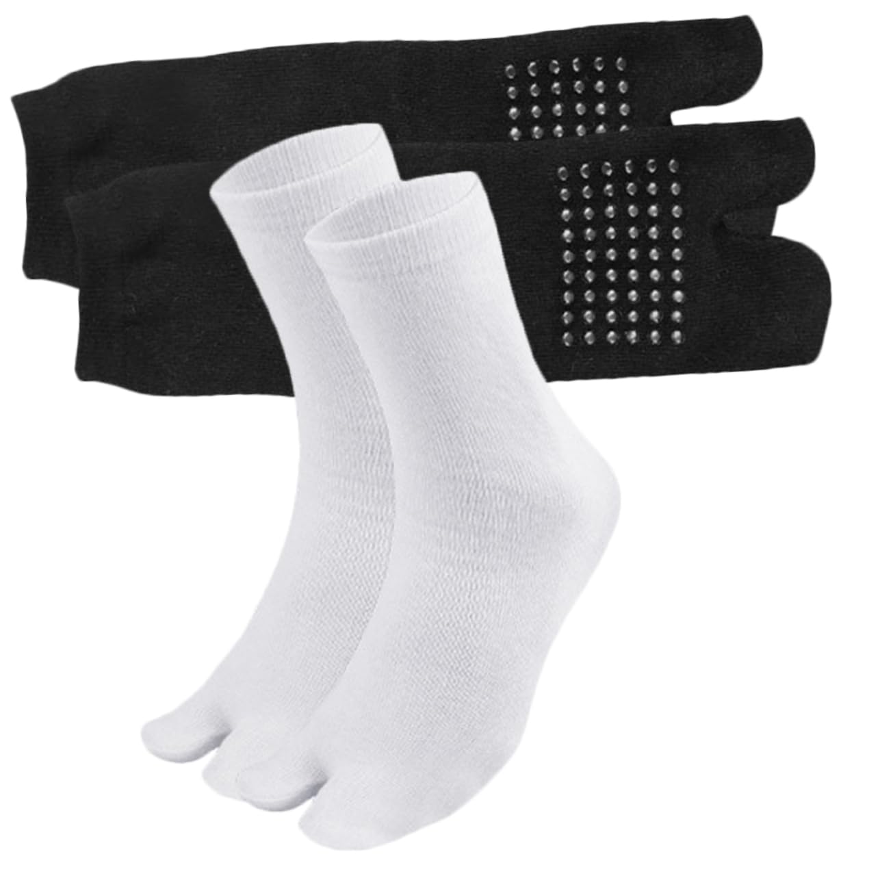 BELLIFFY 2pairs -skid Silicone Toe Separated Socks for Women Comfortable Foot Alignment Socks for Sports Casual Travel Use