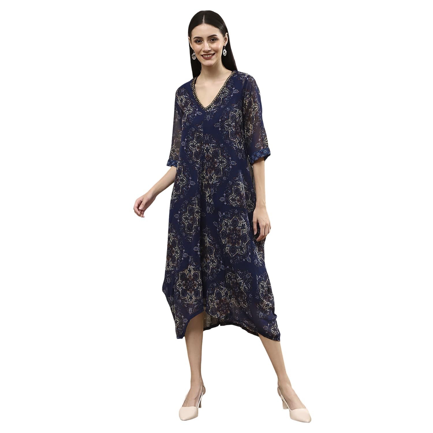 biba Women's Georgette A-Line Knee-Length Casual Dress-picture-16