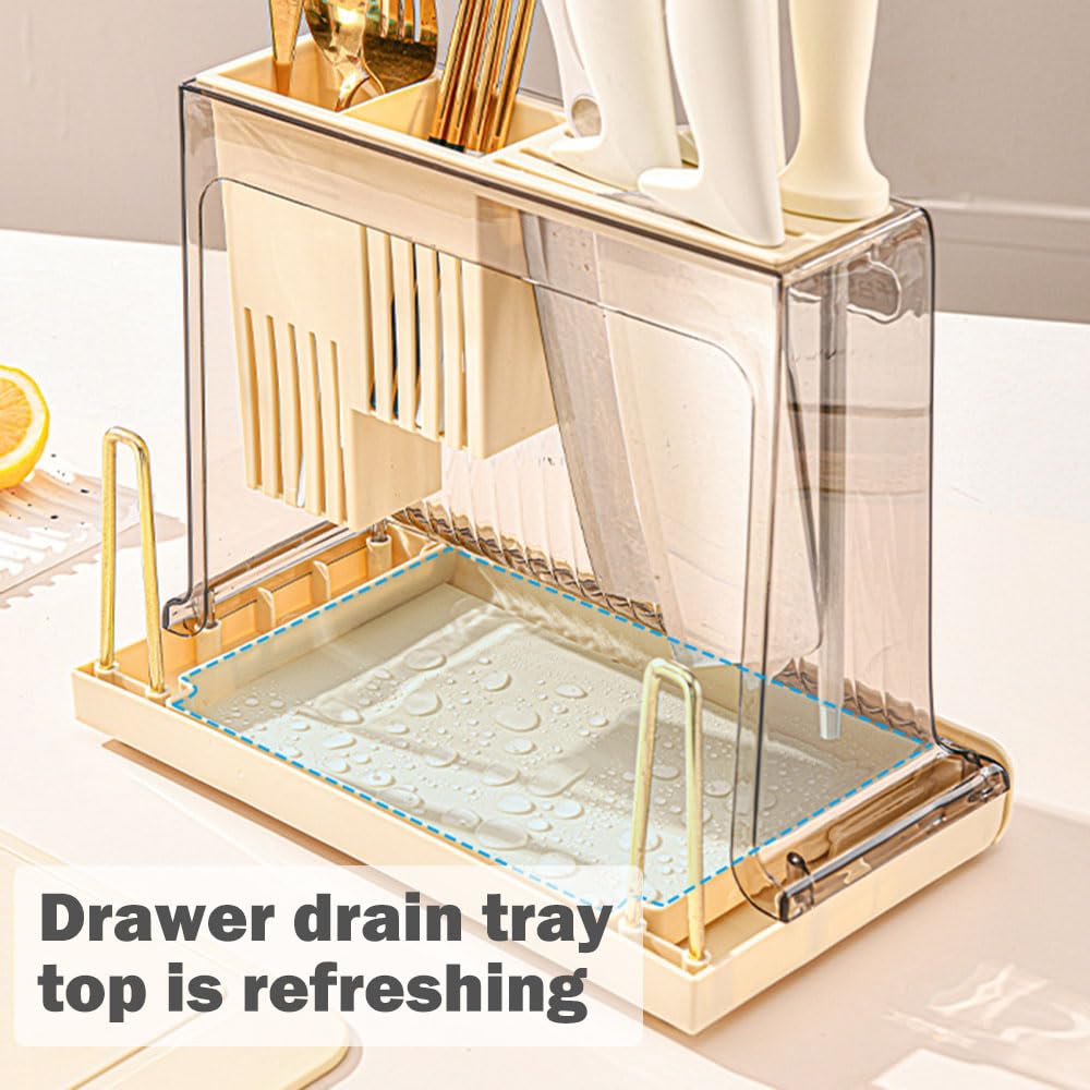Valink Estante para tabla de cortar,Soporte de utensilios de cocina de plástico,Multifuncional Palillos Estante Herramienta de almacenamiento de cocina