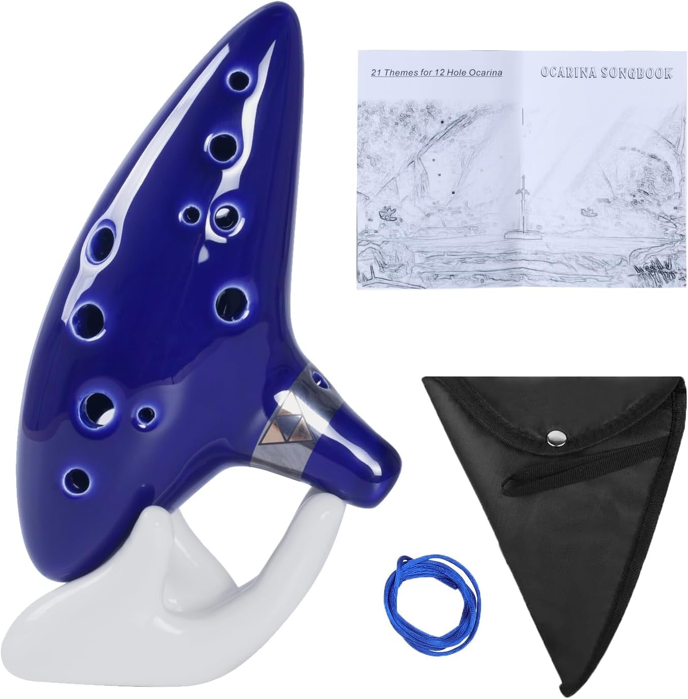 TAMUME Handmade Galaxy Pattern Ceramic Ocarina By Zelda 12 Hole