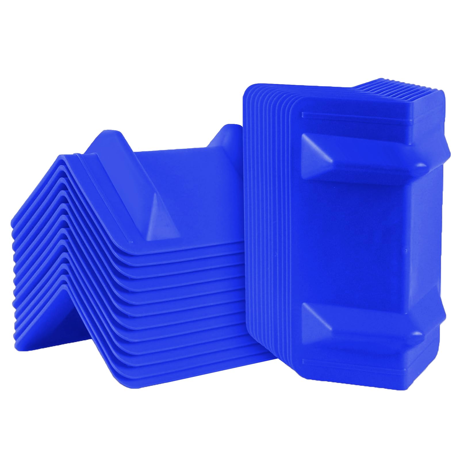 Confezione da 24 protezioni angolari piatte per spedizioni di carichi, protezioni in plastica per cinghie a cricchetto, protezioni angolari per cinghie, blu