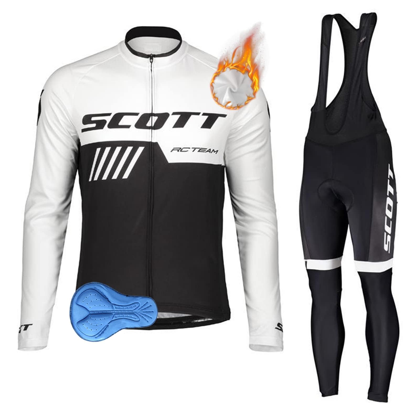 Abbigliamento Ciclismo Uomo Invernale In Pile Completo Ciclismo Maglia Tuta Bicicletta Termico Uomo Pantaloni Imbottiti Con 3D Gel Traspirante Sportivo